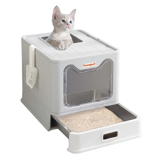 ElitePaw™ Stainless Steel Covered Cat Litter Box
