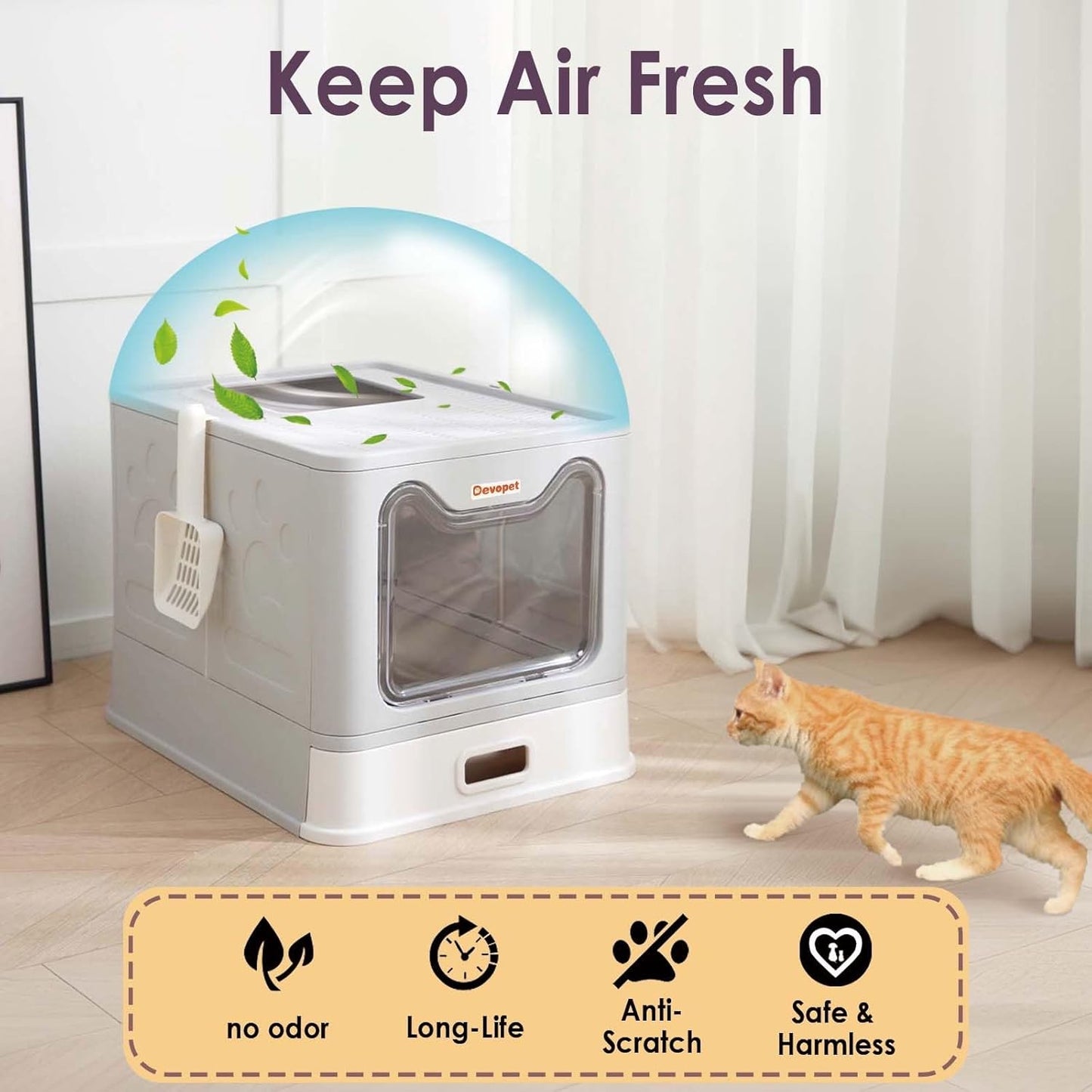 ElitePaw™ Stainless Steel Covered Cat Litter Box